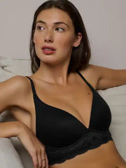 Black Padded Non Wire Ultimate Comfort Lounge Bra
