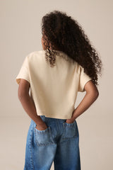 NEXT - Ecru Boxy Bows T-Shirt (3-16yrs)