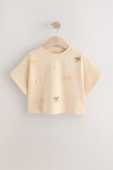 NEXT - Ecru Boxy Bows T-Shirt (3-16yrs)
