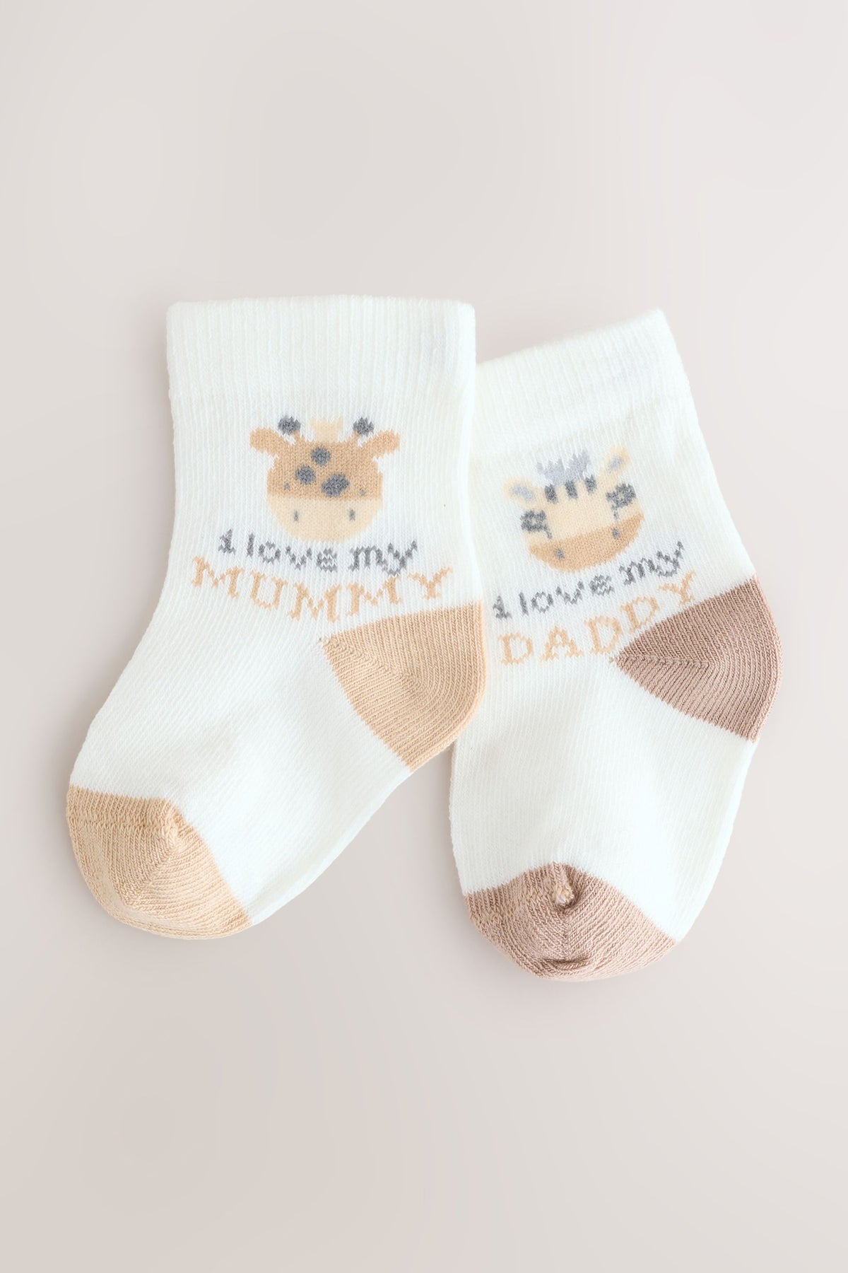 NEXT - Brown/Cream Baby Socks 2 Pack (0mths-2yrs)