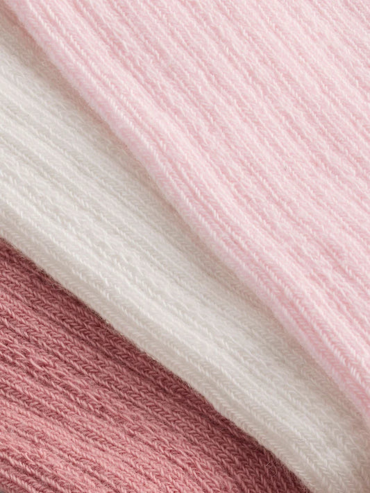 Pink Knee High Bow Baby Sock 3 Pack (0mths-2yrs)