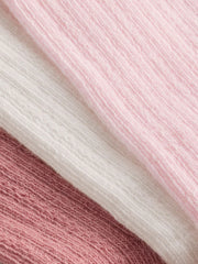 Pink Knee High Bow Baby Sock 3 Pack (0mths-2yrs)
