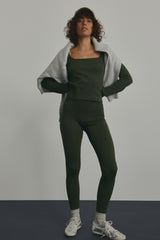 Forest Green Ribbed Seamless High Waist Leggings