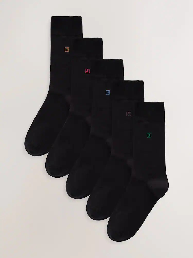 5PK BLK RICH INITIAL | BLACK