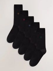 5PK BLK RICH INITIAL | BLACK