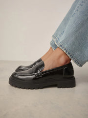 Black Patent Standard/Wide Fit Chunky Loafers