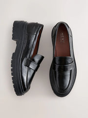 Black Patent Standard/Wide Fit Chunky Loafers