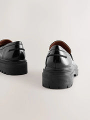 Black Patent Standard/Wide Fit Chunky Loafers