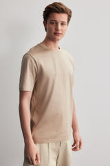 Stone Neutral Regular Fit Signature SUPIMA® Cotton Crew Neck T-Shirt