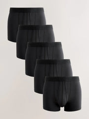 Black Motionflex 5 Pack A-Front Cotton Rich Boxers