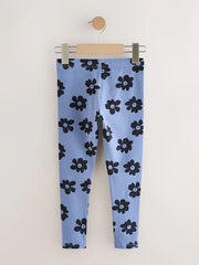 Blue Large Floral Leggings (3-16yrs)