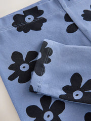 Blue Large Floral Leggings (3-16yrs)