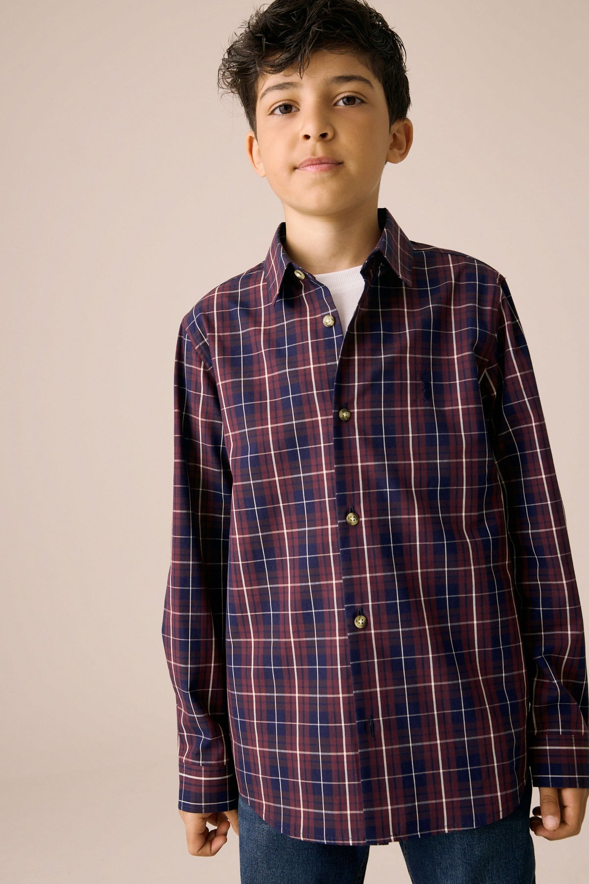 NEXT - LS CHECK PLUM STAG