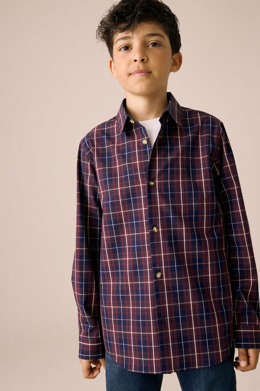 NEXT - LS CHECK PLUM STAG