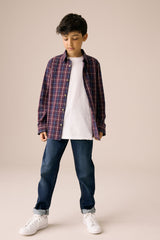 NEXT - LS CHECK PLUM STAG