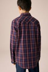 NEXT - LS CHECK PLUM STAG