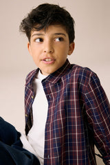 NEXT - LS CHECK PLUM STAG