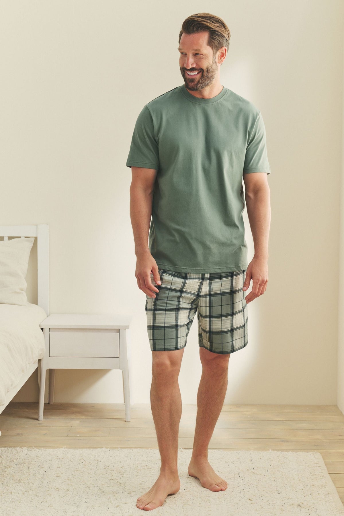 Sage Green Motionflex Cosy Shorts Pyjamas Set