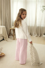 NEXT - Pink Bow Stripe Woven Pyjamas (9mths-16yrs)
