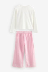 NEXT - Pink Bow Stripe Woven Pyjamas (9mths-16yrs)