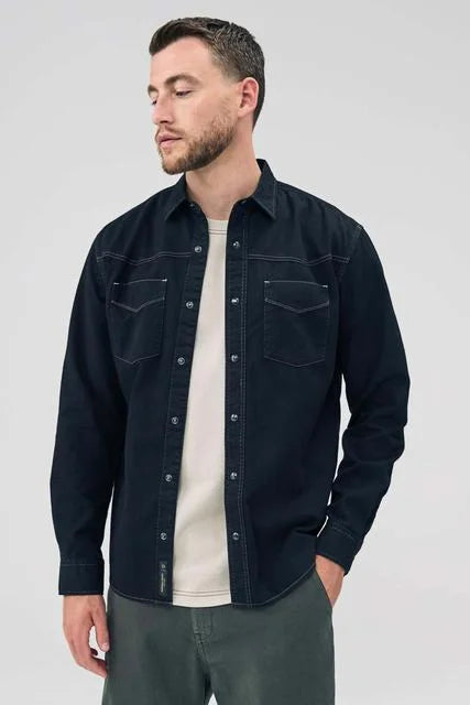Black Twin Pocket Western Style Long Sleeve Shirt