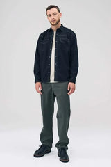 Black Twin Pocket Western Style Long Sleeve Shirt