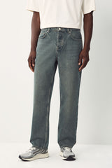 Blue Dark Tint Relaxed Fit Vintage Wash Denim Jeans