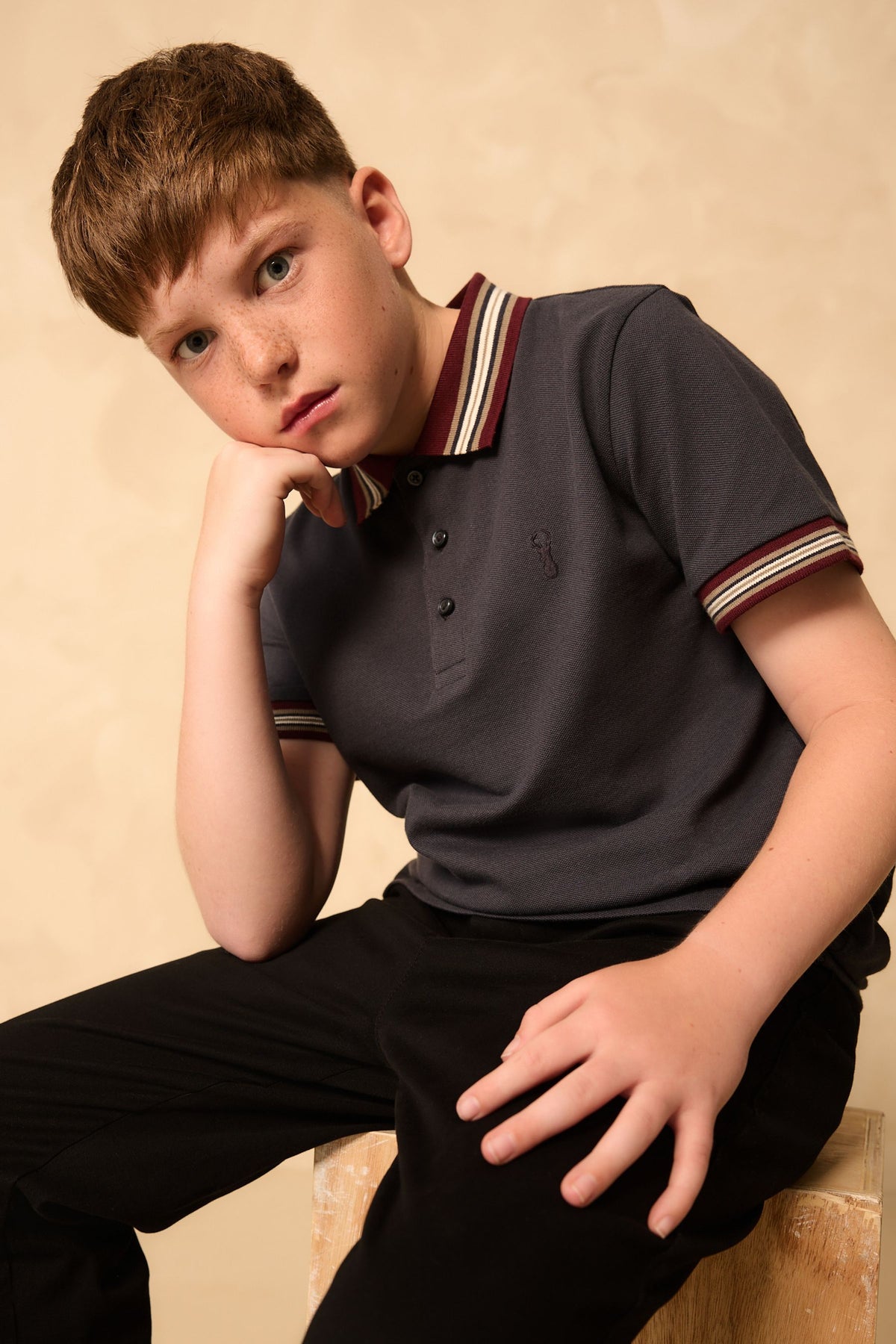 NEXT - POLO SS TIP STRI NVY