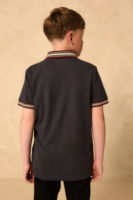 NEXT - POLO SS TIP STRI NVY