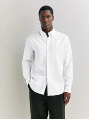 White Regular Fit Long Sleeve Oxford Shirt