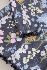 NEXT - Navy Floral Unicorn Print Long Sleeve Ribbed T-Shirt (3mths-7yrs)