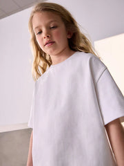 White Oversized Heavyweight 100% Cotton T-Shirt
