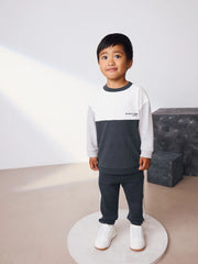 NEXT - Black/White Long Sleeve Soft Touch T-Shirt and Joggers Set