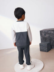 NEXT - Black/White Long Sleeve Soft Touch T-Shirt and Joggers Set