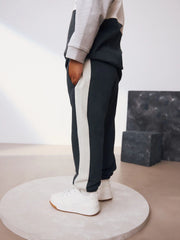 NEXT - Black/White Long Sleeve Soft Touch T-Shirt and Joggers Set