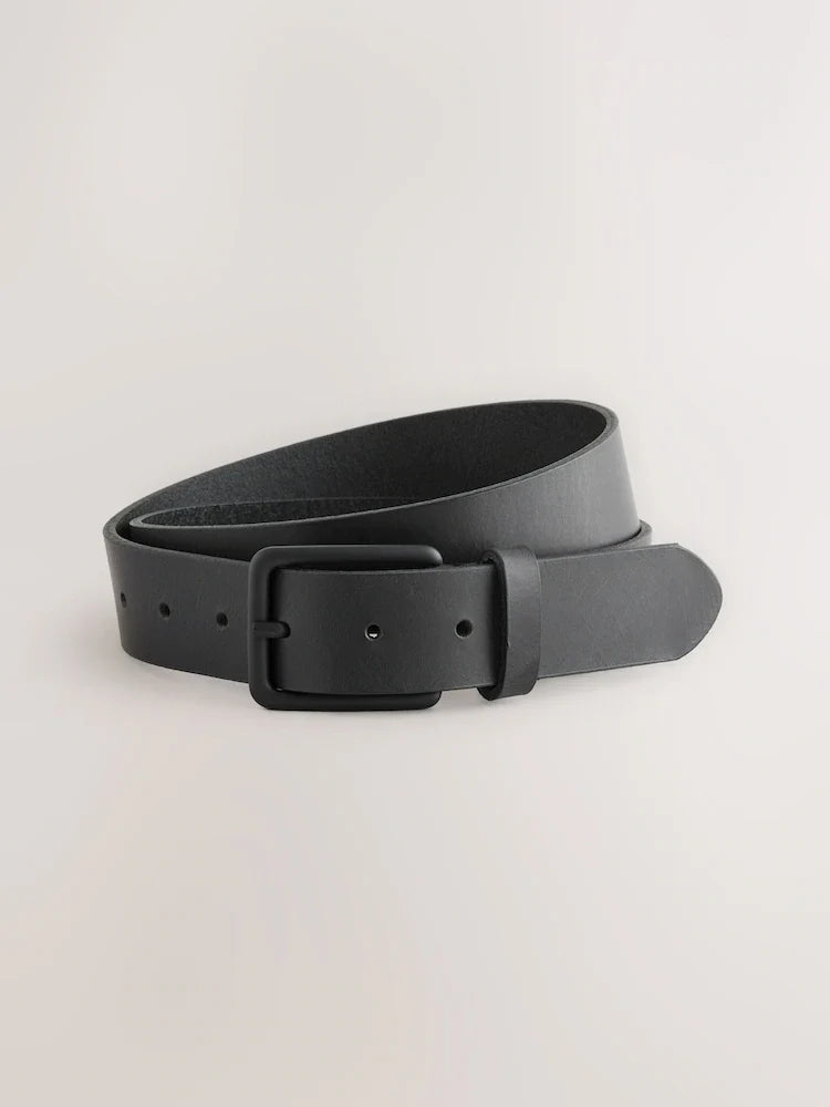 Black Casual Leather Belt