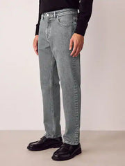Grey Light Slim Fit Vintage Wash Denim Jeans