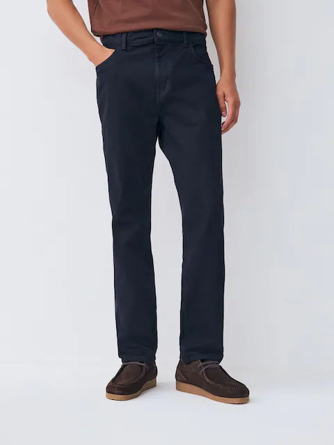 Navy Blue Regular Tapered Fit Vintage Wash Denim Jeans