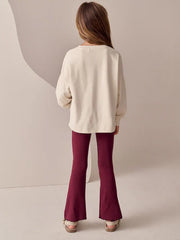 NEXT - NCNOI-Jersey Tops-Ecru Floral Sequin Long Sleeve