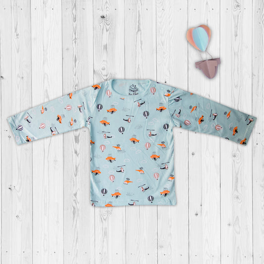 Long Sleeve T-Shirt(Balloon & Helicopter) Boys Flyaway | Tops & T-Shirts | The nest clothing