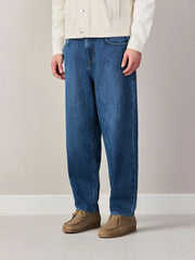 Mid Blue Denim Barrel Fit Jeans