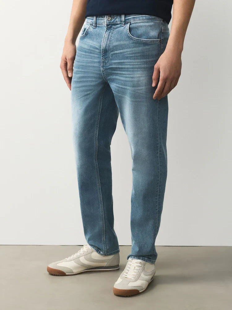Chalk Blue Slim Fit Authentic Stretch Denim Jeans