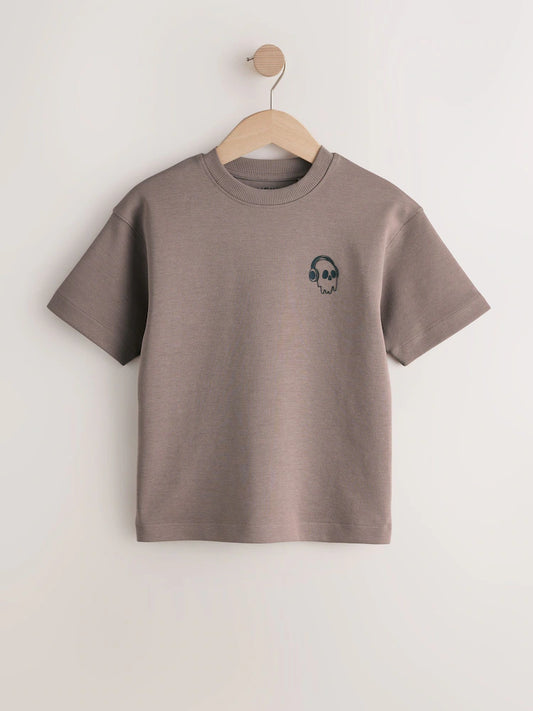 Mink Brown Graphic Heavyweight Short Sleeve T-Shirt (3-16yrs)