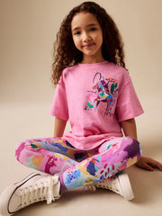 Pink Floral Unicorn T-Shirt and Leggings Set (3-16yrs)