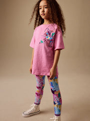 Pink Floral Unicorn T-Shirt and Leggings Set (3-16yrs)