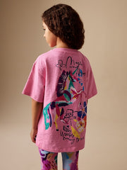 Pink Floral Unicorn T-Shirt and Leggings Set (3-16yrs)