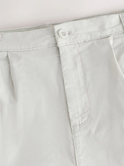 Bone White Regular Tapered Fit Summerweight Twin Pleat Chino Trousers