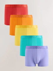 Red/ Yellow Bright Hipster Trunks 5 Pack