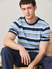 Blues Horizontal Stripe Ringer T-Shirt
