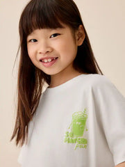 White Matcha Boxy Graphic T-Shirt (3-16yrs)